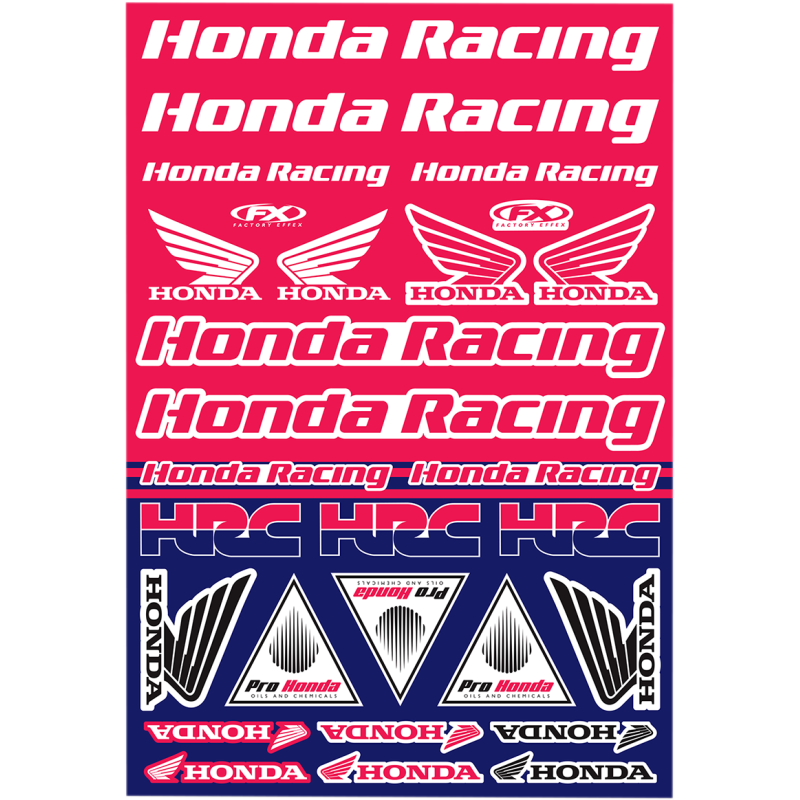 Honda Racing OEM Sticker Sheet