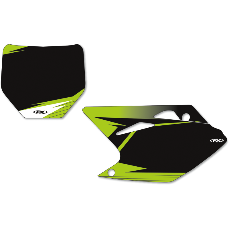 Pre-Cut Graphic Number Plate Kit - Kawasaki KX250F 17-20, KX450F 16-18 - Black