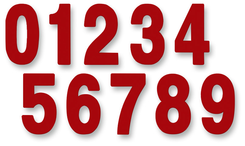 Mini Pro Numbers - 5" Red - No. 2