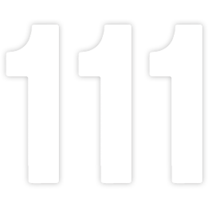 Pro Numbers - 7" White - No. 1