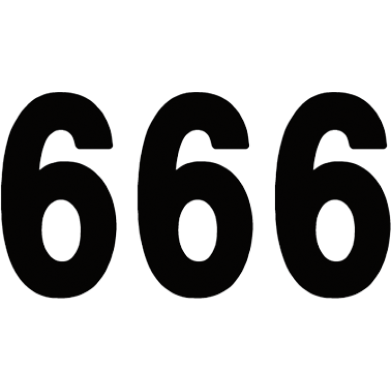 Mini Pro Numbers - 4" Black - No. 6
