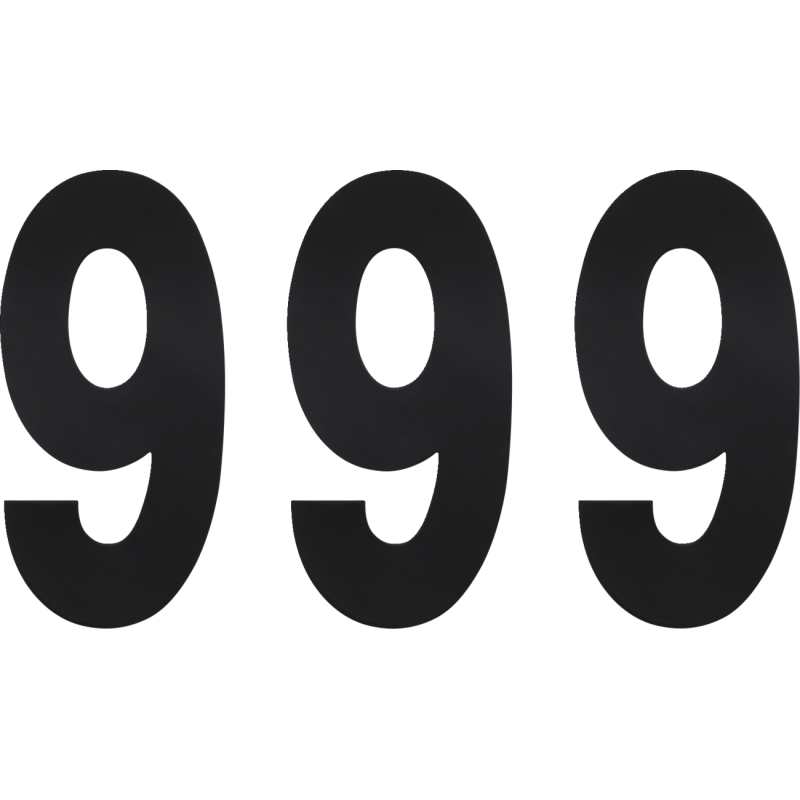 Standard Numbers - 6" Black - No. 9