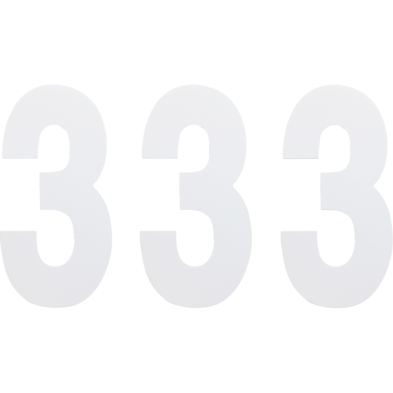 Standard Numbers - 6" White - No. 3