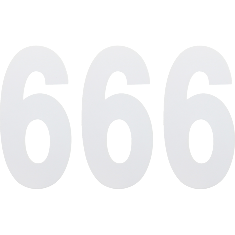 Standard Numbers - 6" White - No. 6