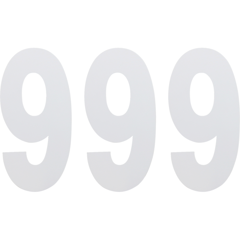 Standard Numbers - 6" White - No. 9