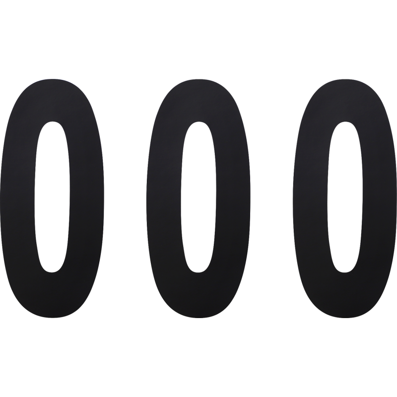 Standard Numbers - 8" Black - No. 0