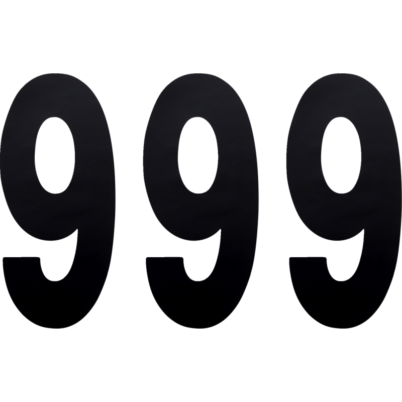 Standard Numbers - 8" Black - No. 9