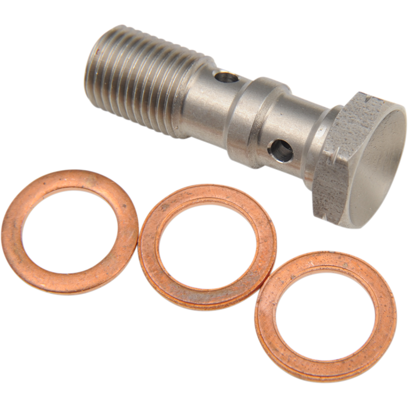 Double Banjo Bolt for BMW, Ducati, Suzuki, 10 mm x 1.0, Stainless Steel