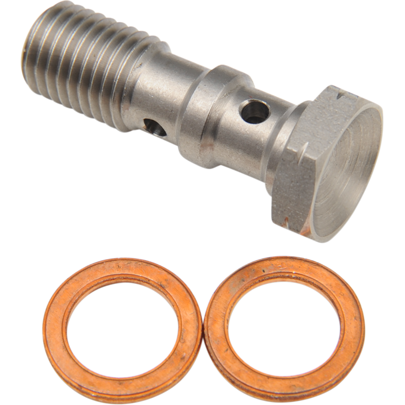 Double Banjo Bolt for Honda, Kawasaki, Suzuki 02-10, Triumph, Yamaha, 10 mm x 1.25, Stainless Steel