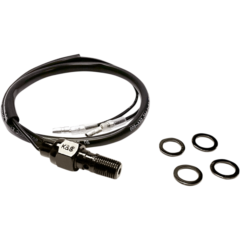 Hydraulic Brake Light Switch, Single Bleed, 10mm x 1.00mm - Black