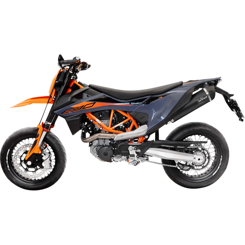 LV ONE EVO Black stainless steel Slip-On for KTM 690 Enduro R/SMC R INOX 19-24