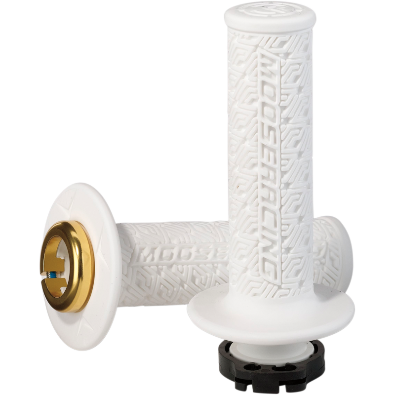 Lock-On Grips - White/gold