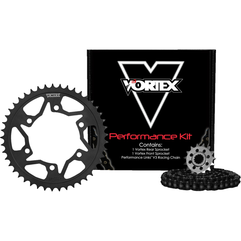 Vortex HFRS Steel Chain Kit (Black) for Honda CBR1000RR 04-05