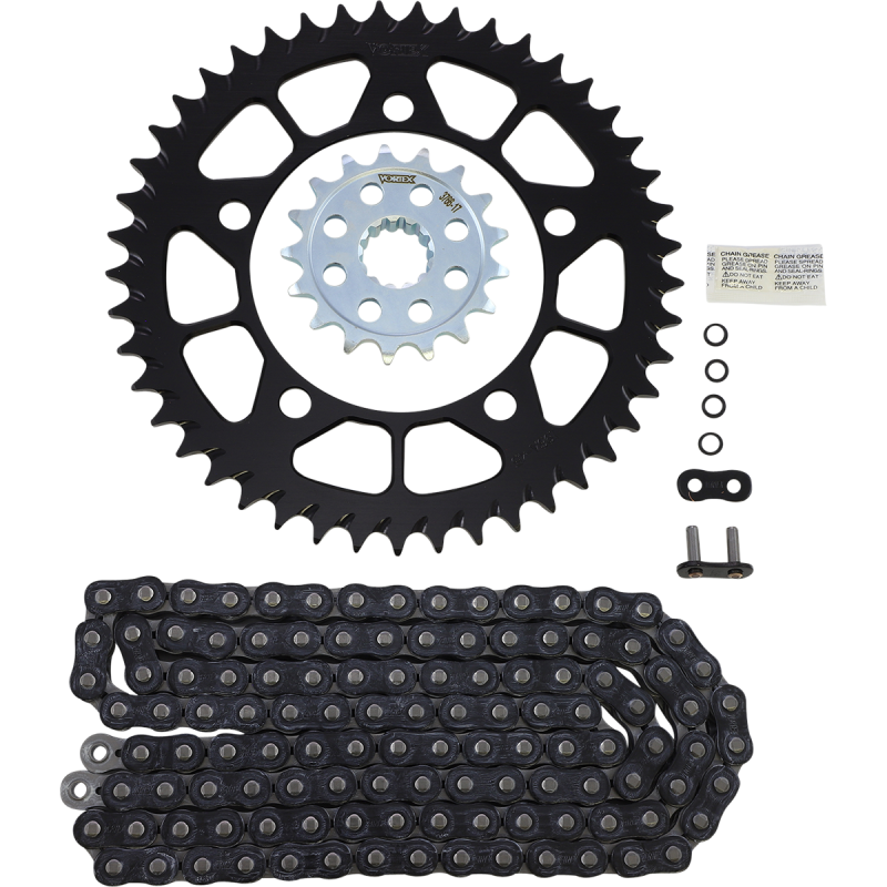 Vortex SSCA Aluminum Chain Kit (Black) for BMW S1000RR 20-23