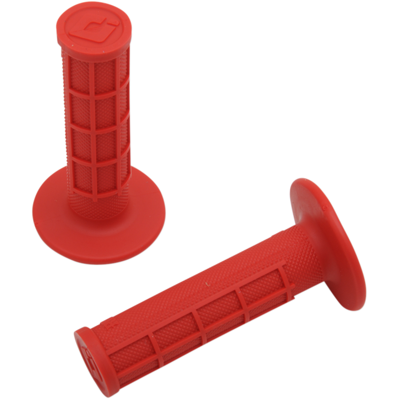 ODI Ruffian MX Single-Ply Grips - Half-Waffle - Red