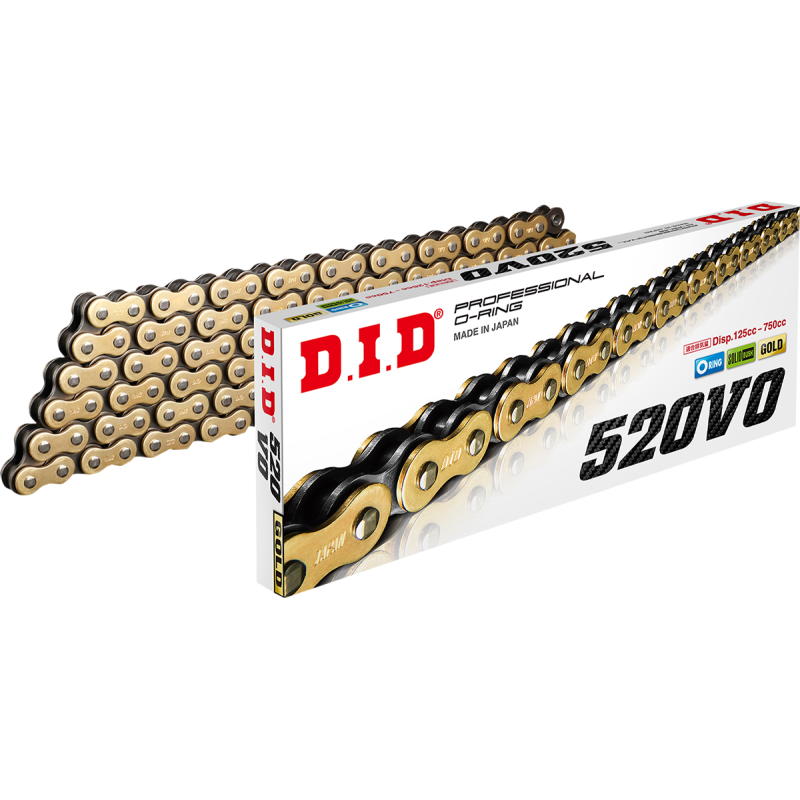 520VO Chain - 100 Links, Gold and black