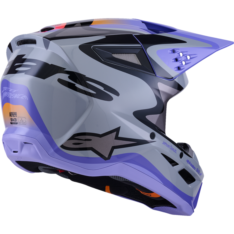 Alpinestars S-M3 Supertech Helmet - Jettson - Gray/Purple/Black - Size S