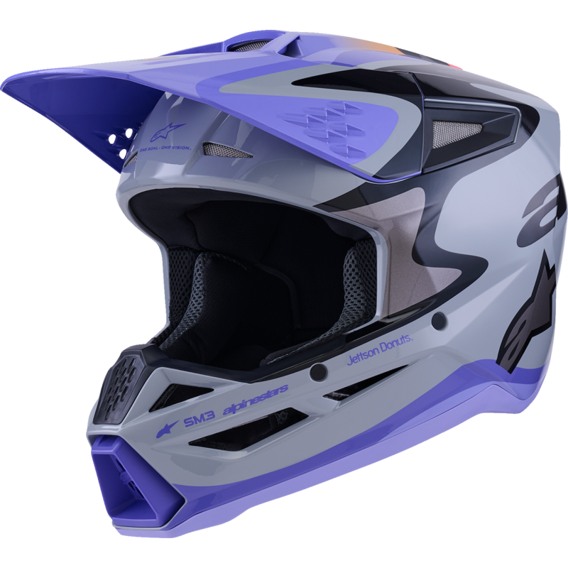 Alpinestars S-M3 Supertech Helmet - Jettson - Gray/Purple/Black - Size L