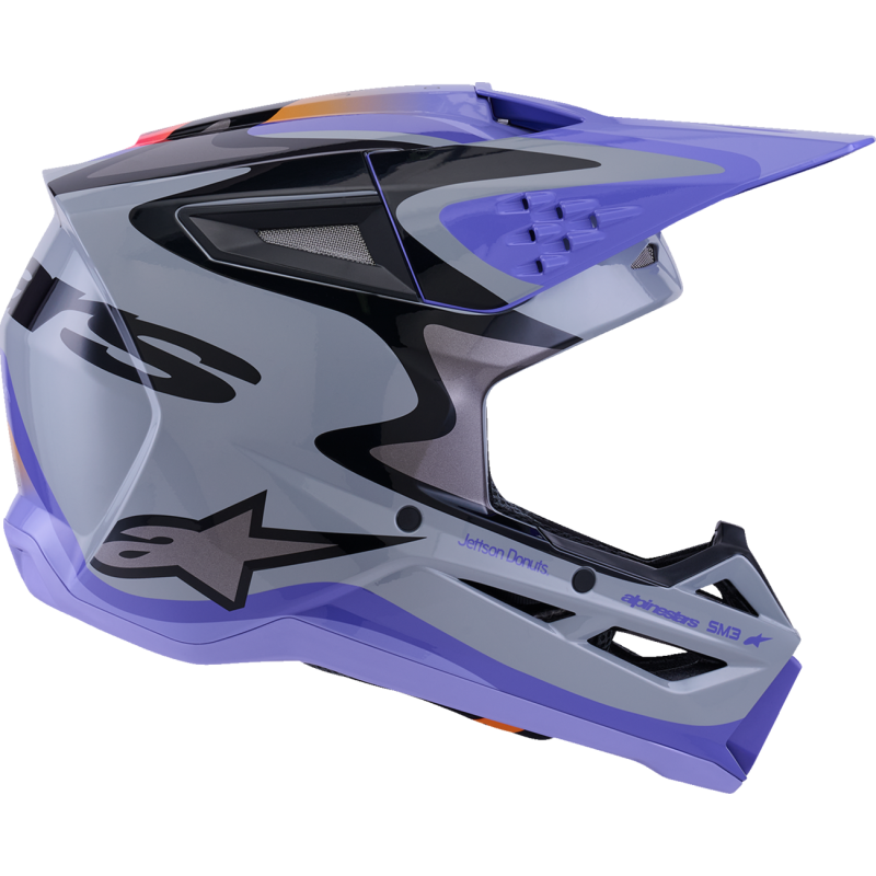 Alpinestars S-M3 Supertech Helmet - Jettson - Gray/Purple/Black - Size XL