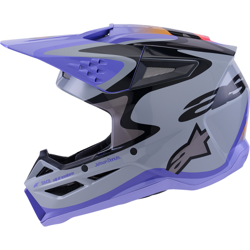 Alpinestars S-M3 Supertech Helmet - Jettson - Gray/Purple/Black - Size XL