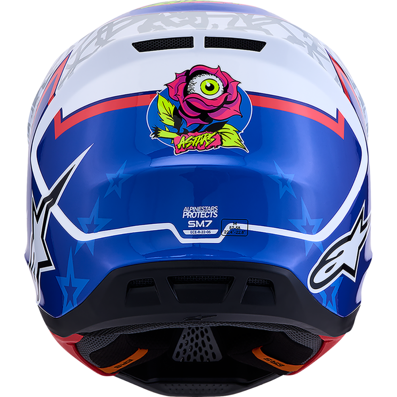 Alpinestars S-M7 Blaster Helmet - White/Blue/Red - Size S