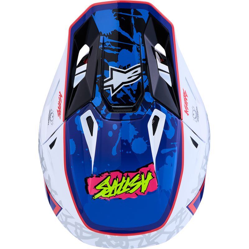 Alpinestars S-M7 Blaster Helmet - White/Blue/Red - Size L