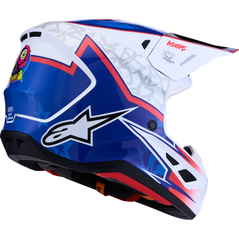 Alpinestars S-M7 Blaster Helmet - White/Blue/Red - Size L