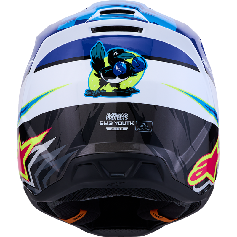 Alpinestars SM3 Youth Helmet - Falcon, Blue/Black/Pink, Size M