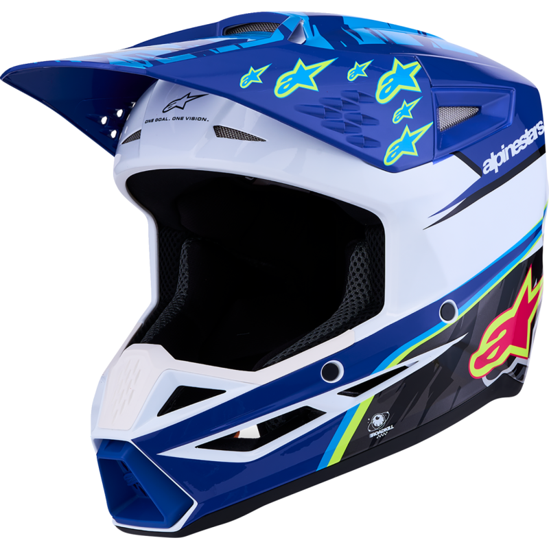 Alpinestars SM3 Youth Helmet - Falcon, Blue/Black/Pink, Size M