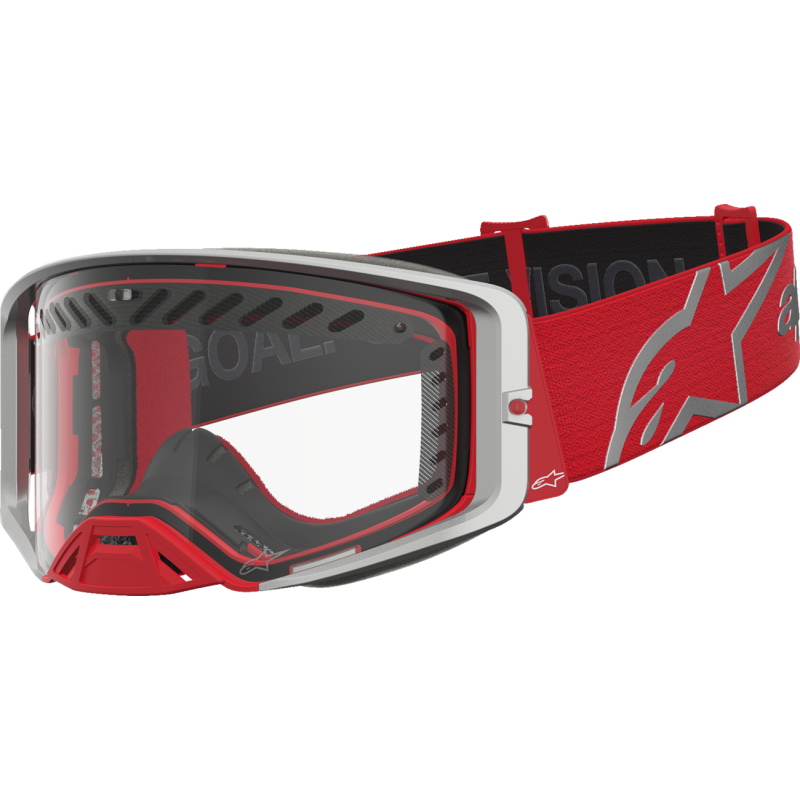 Alpinestars Supertech Goggles - Dura Air Fluid Red/Silver (Clear Lens)
