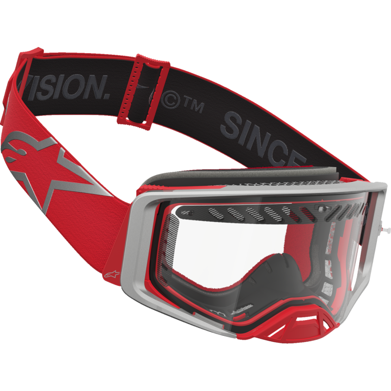 Alpinestars Supertech Goggles - Dura Air Fluid Red/Silver (Clear Lens)