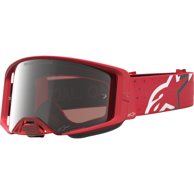 Alpinestars Supertech Goggles - Vesta Fluo Red/Chrome (Mirror Silver Lens)