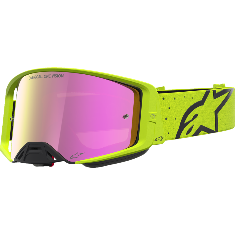 Alpinestars Supertech Goggles - Vesta Fluo Yellow/Black (Mirror Red Lens)