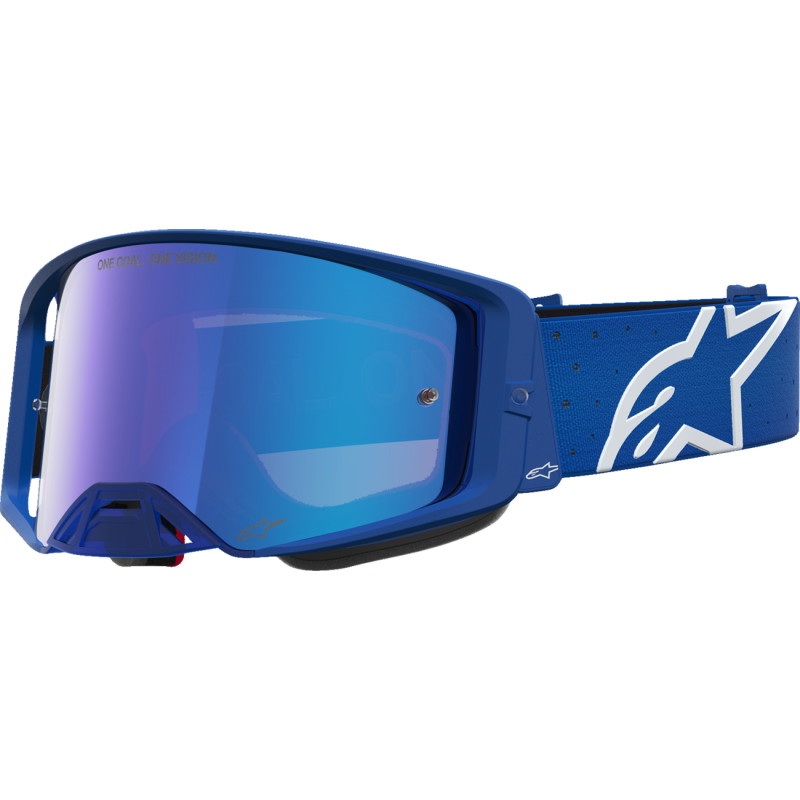 Alpinestars Supertech Goggles - Vesta Blithe Blue/White (Mirror Blue Lens)