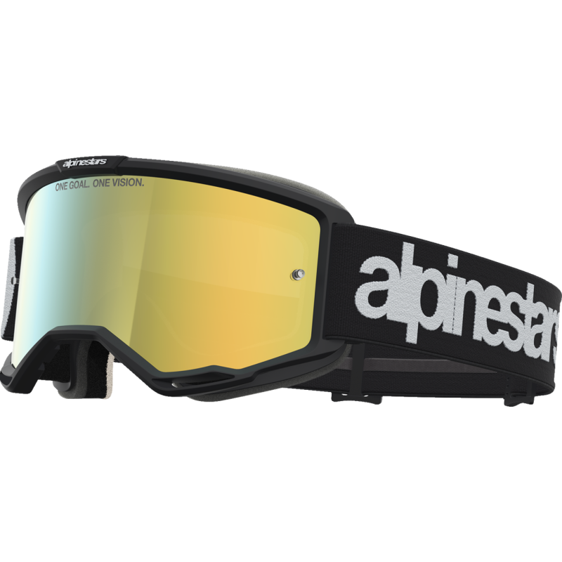 Alpinestars Vision 5 Goggles - Hone Black/White (Mirror Gold Lens)
