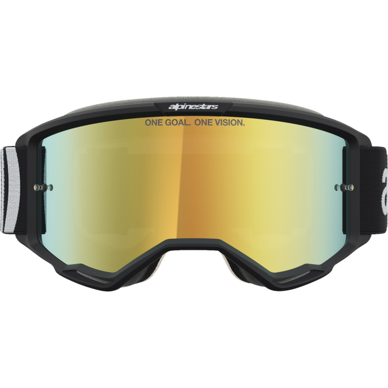 Alpinestars Vision 5 Goggles - Hone Black/White (Mirror Gold Lens)