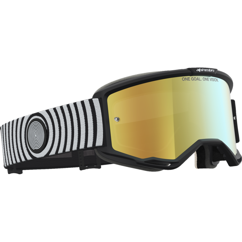 Alpinestars Vision 5 Goggles - Hone Black/White (Mirror Gold Lens)