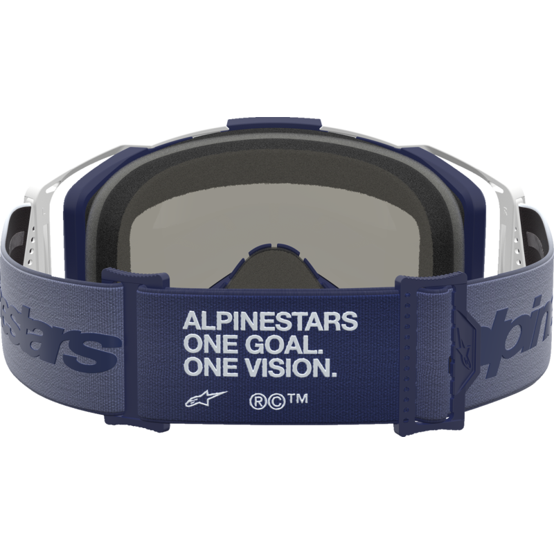 Alpinestars Vision 8 Goggles - Amber Navy/White (Mirror Blue Lens)