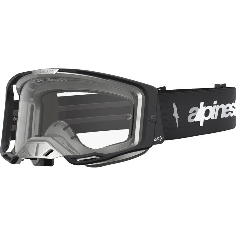Alpinestars Vision 8 Goggles - Amber Black/Silver (Clear Lens)