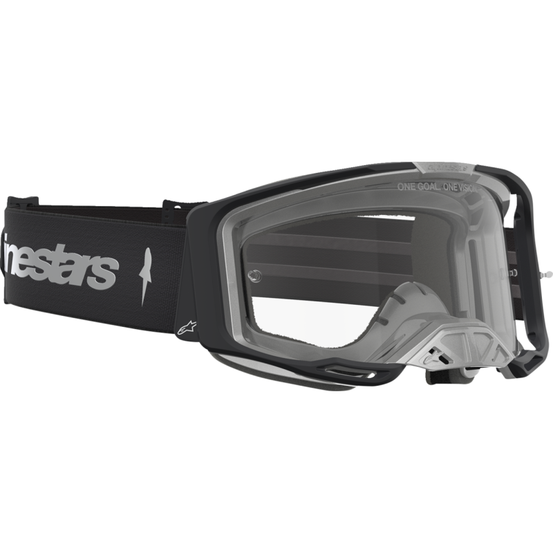 Alpinestars Vision 8 Goggles - Amber Black/Silver (Clear Lens)