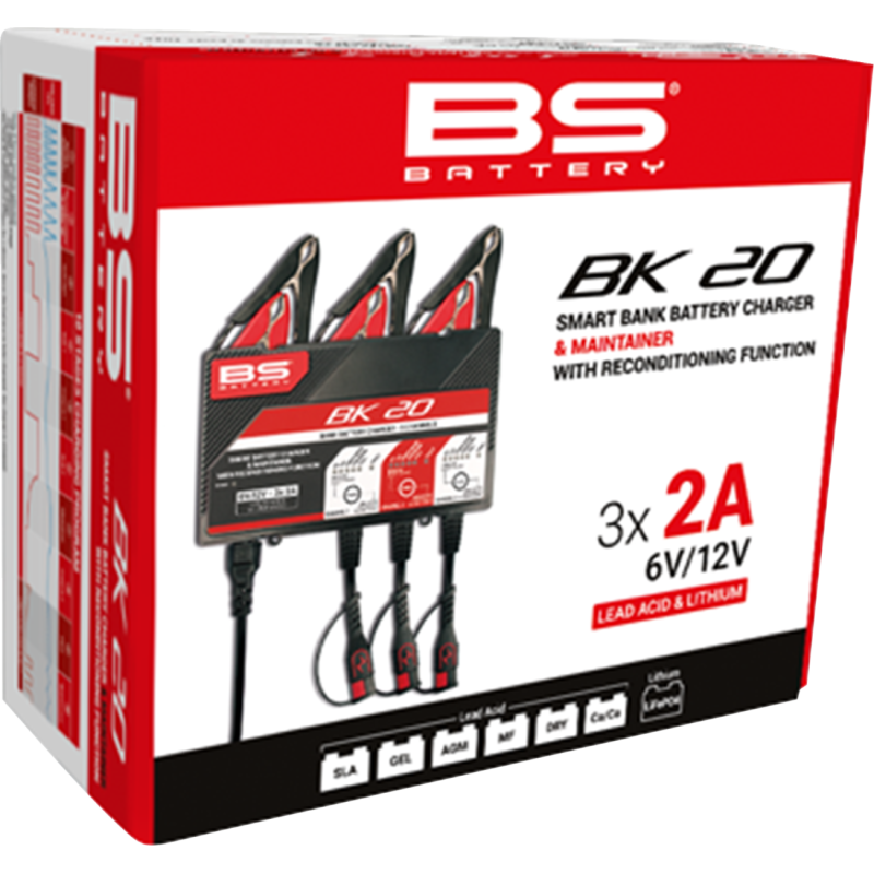 BS Battery BK 20 Smart Bank Battery Charger/Maintainer with Reconditioning Function