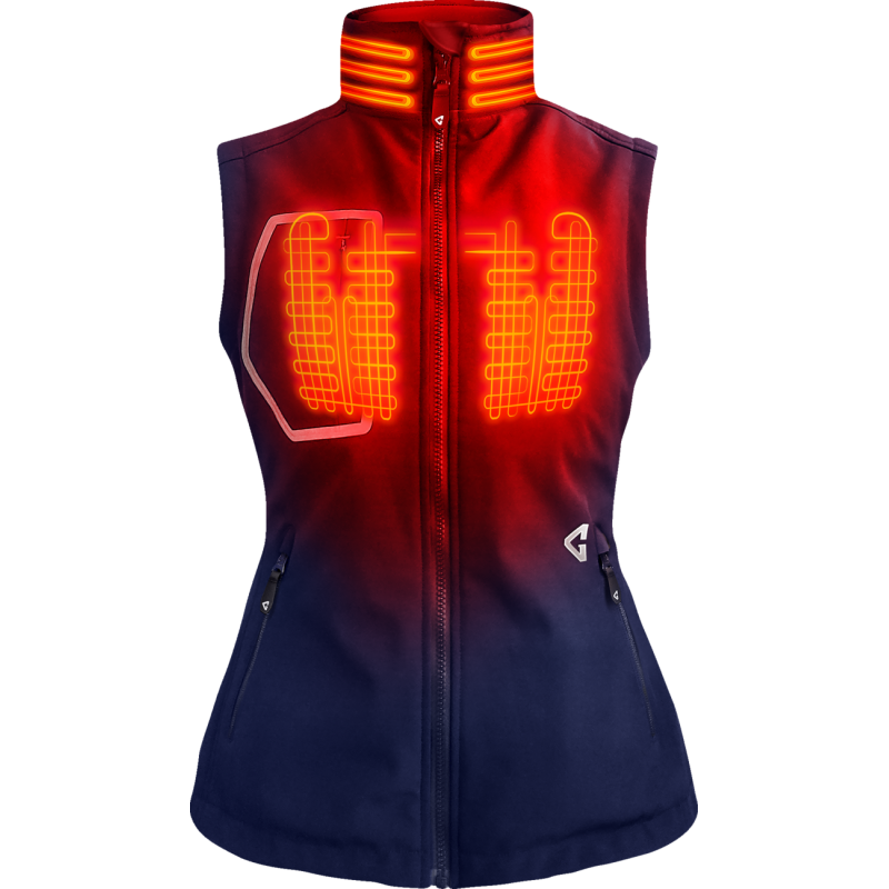 Gerbing Women's 7V Torrid Softshell Heated Vest 2.0, Navy, Size XL