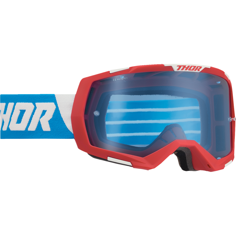 Regiment Goggles - Red/White/Blue (Blue Lens)