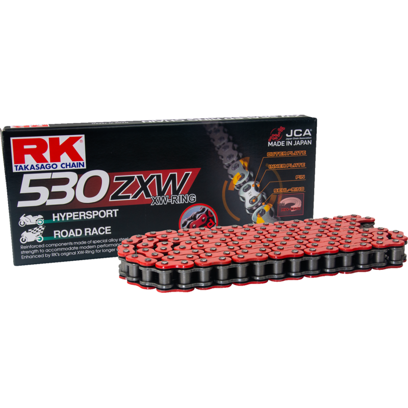 RK 530ZXW Colored Sealed Chain (Red) - 120 links