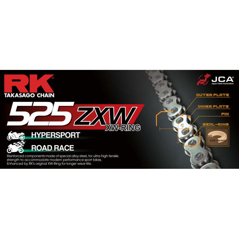 RK GB525ZXW Gold Sealed Chain - 150 links