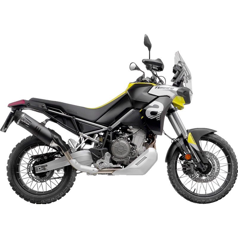 LV ONE EVO Black stainless steel Slip-On for APRILIA Taureg 660 22-24