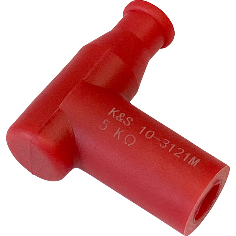 K&S T Type Resistor Cover, 14mm thread, terminal nut, red rubber