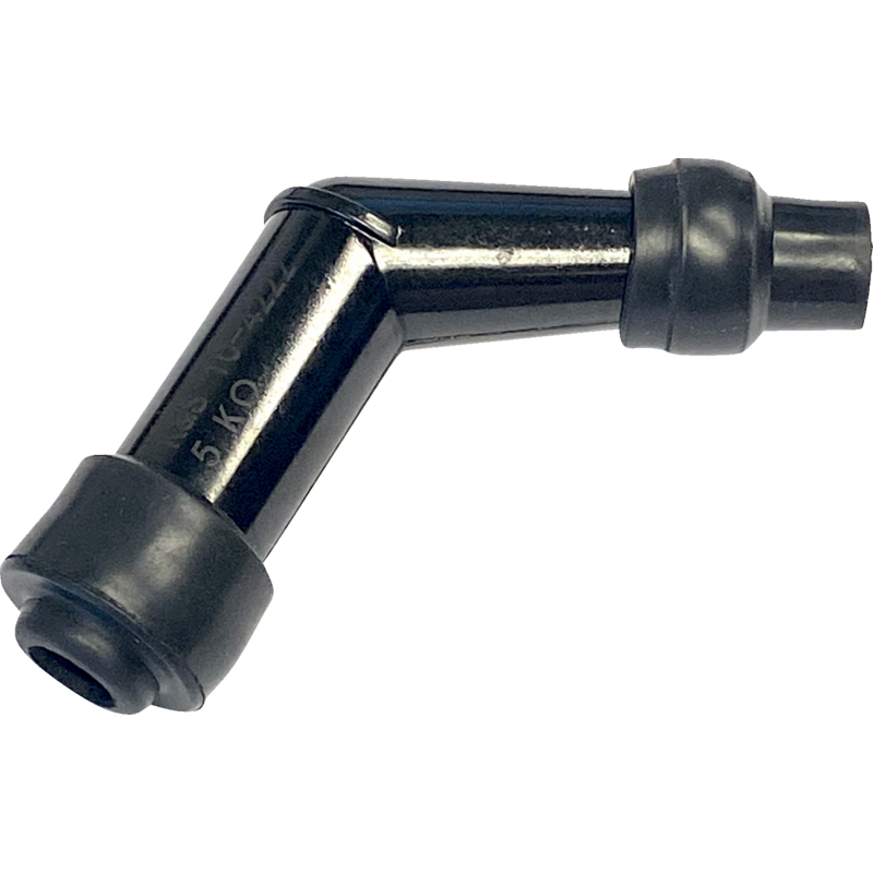 K&S 120° Elbow Resistor Cover, 10/12mm thread, terminal stud, black plastic