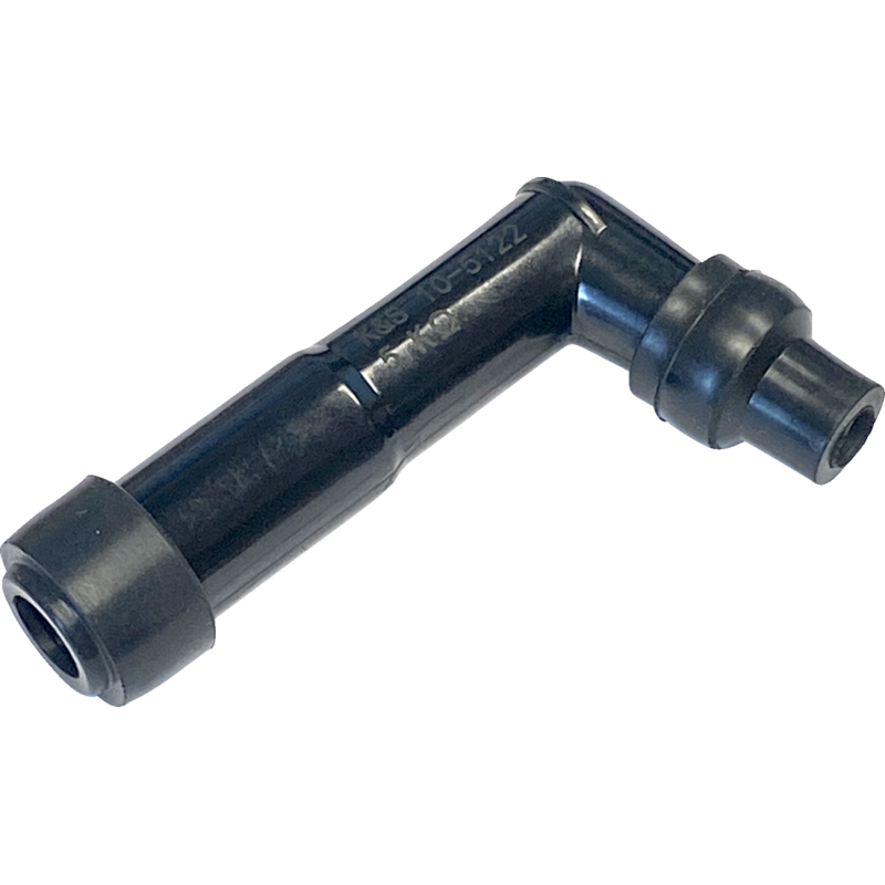 K&S 120° Elbow Resistor Cover, 14mm thread, terminal stud, black plastic