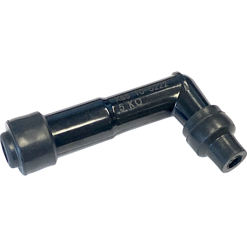 K&S 120° Elbow Resistor Cover, 10/12mm thread, terminal stud, black rubber